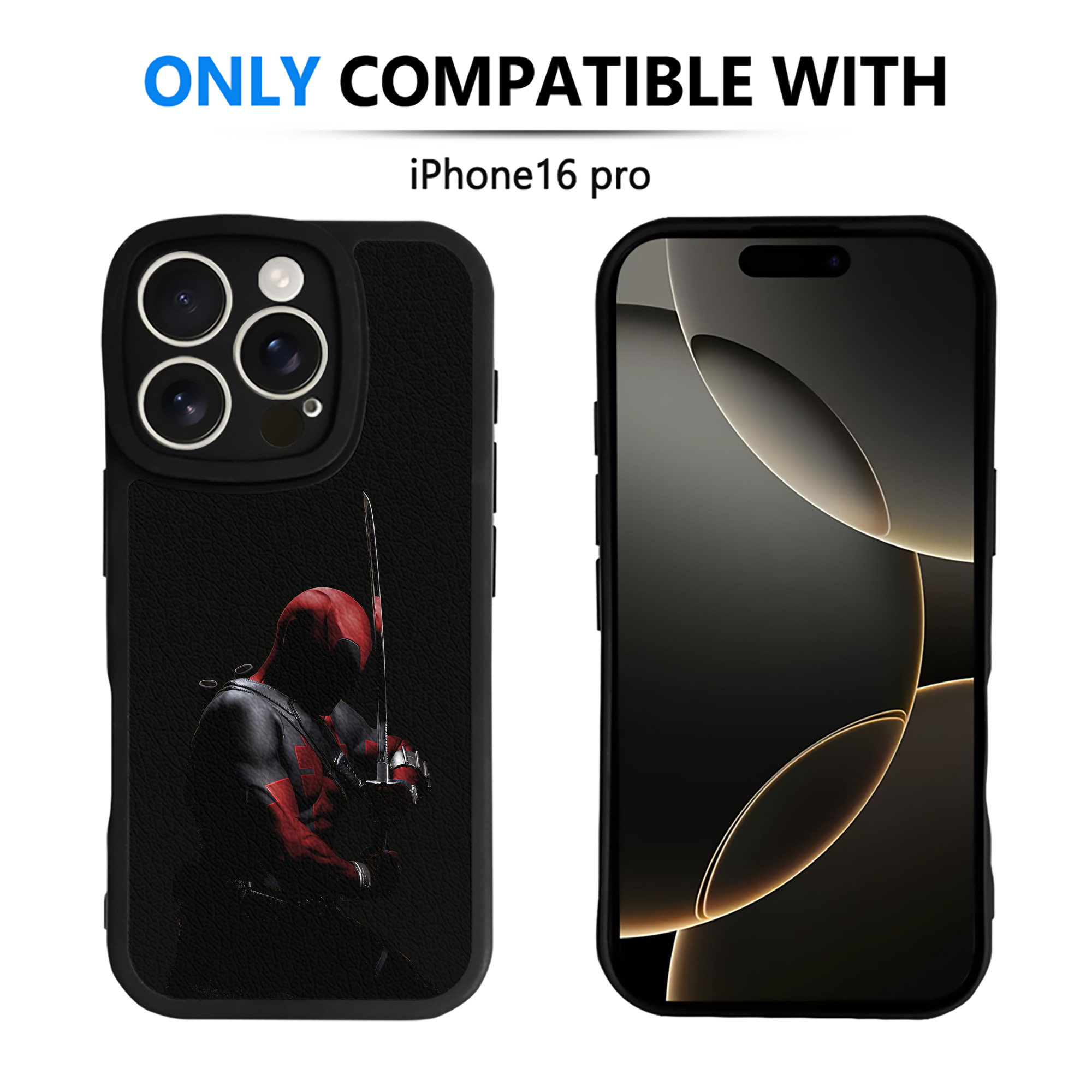 （画像用） Deadpool デッドプール 【iPhone 16シリーズ対応】シリコンスマホケース（レザー調） 材質：シリコン